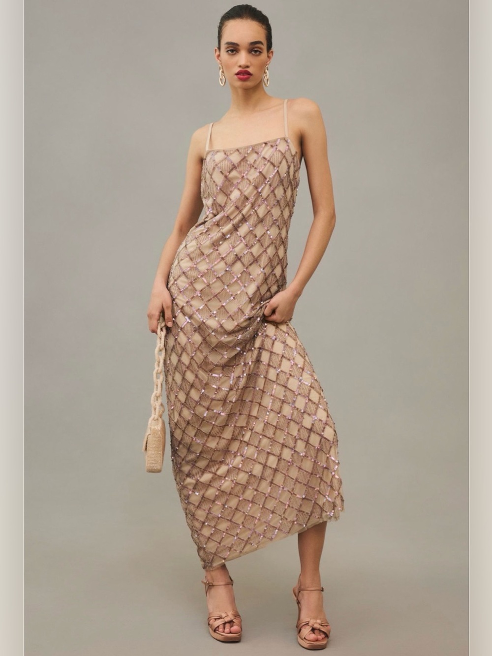 Let Me Be Checked Shine Dress - Anthropologie - Size L - NWT